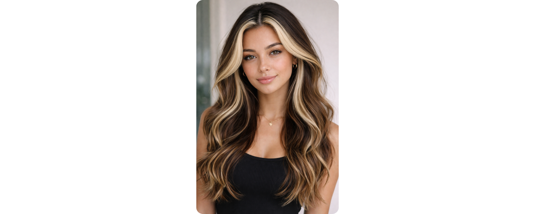 Mechas money piece enmarcando el rostro